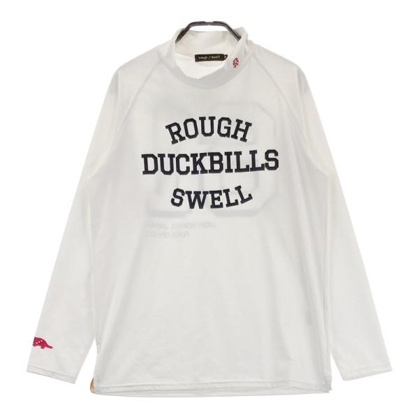 サイズ：S ROUGH&SWELL ラフアンドスウェル  モックネック 長袖Tシャツ  ホワイト系 [240101426044] ゴルフウェア メンズ ストスト ROUGH&SWELL ラフアンドスウェル モックネック 長袖Tシャツ