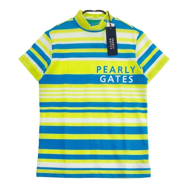 サイズ：1 PEARLY GATES パーリーゲイツ 2024年モデル モックネック 半袖Tシャツ  グリーン系 [240101426638] ゴルフウェア レディース ストスト 新品】PEARLY GATES パーリーゲイツ 2024年モデル モックネック