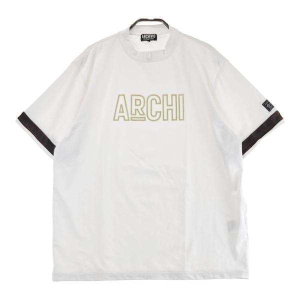サイズ：50 ARCHIVIO アルチビオ  半袖モックネックTシャツ  ホワイト系 [240101427058] ゴルフウェア メンズ ストスト ARCHIVIO アルチビオ 半袖モックネックTシャツ ホワイト系 50