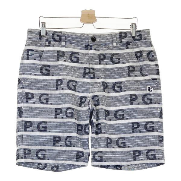 美品 2021年製 パーリーゲイツ パンツ シアサッカー 総柄 通気性 PEARLY GATES パーリーゲイツ 2024年 ハーフパンツ シアサッカー ロゴ