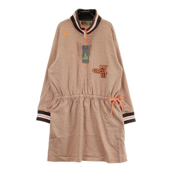 サイズ：2 PW CIRCULUS ピーダブリュサーキュラス  長袖ワンピース 総柄 オレンジ系 [240101433295] ゴルフウェア レディース ストスト 新品】PW CIRCULUS ピーダブリュサーキュラス 長袖ワンピース 総