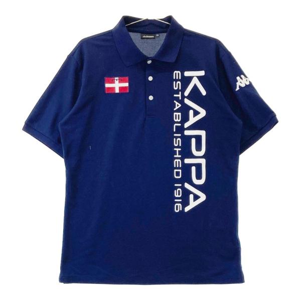 KAPPA GOLF カッパゴルフ  袖ロゴ 半袖ポロシャツ  ネイビー系 O ゴルフウェア メンズ
