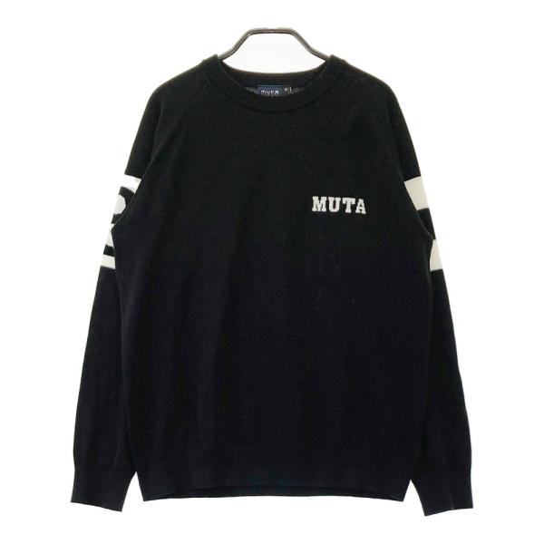 サイズ：4 MUTA MARINE ムータマリン  フロントロゴ 長袖ニットセーター  グリーン系 [240101473182] ゴルフウェア メンズ ストスト MUTA MARINE ムータマリン レタード コットン ニットセーター