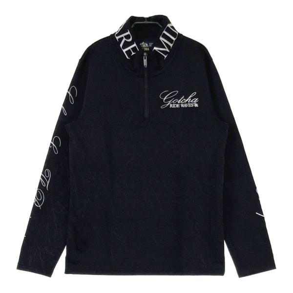 GOTCHA ガッチャ ハーフジップ 長袖Tシャツ 総柄 ブラック系 S