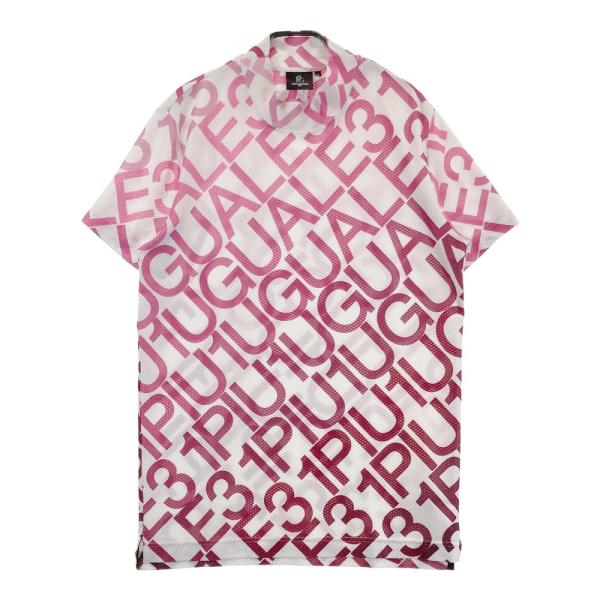 サイズ：4 1PIU1UGUALE3 GOLF  ハイネック 半袖Tシャツ ロゴ柄 レッド系 [240101436975] ゴルフウェア メンズ ストスト 1PIU1UGUALE3 GOLF ハイネック 半袖Tシャツ ロゴ柄 レッド系 4