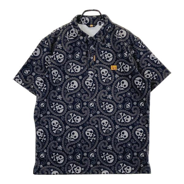 LOUD MOUTH ラウドマウス 半袖ポロシャツ スカル ブラック系 XL