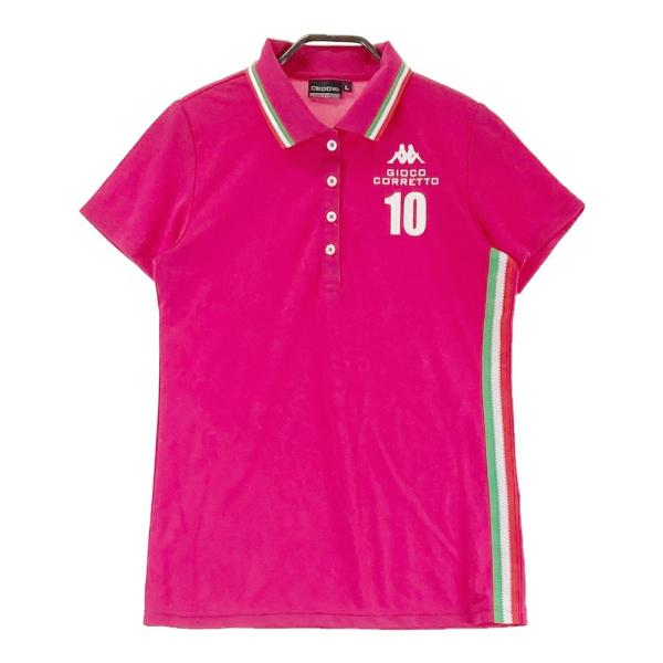 KAPPA GOLF カッパゴルフ  半袖ポロシャツ  ピンク系 L ゴルフウェア レディース