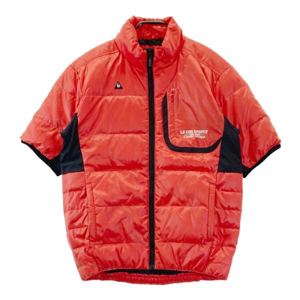 LE COQ GOLF ルコックゴルフ 半袖ダウンジャケット オレンジ系 M