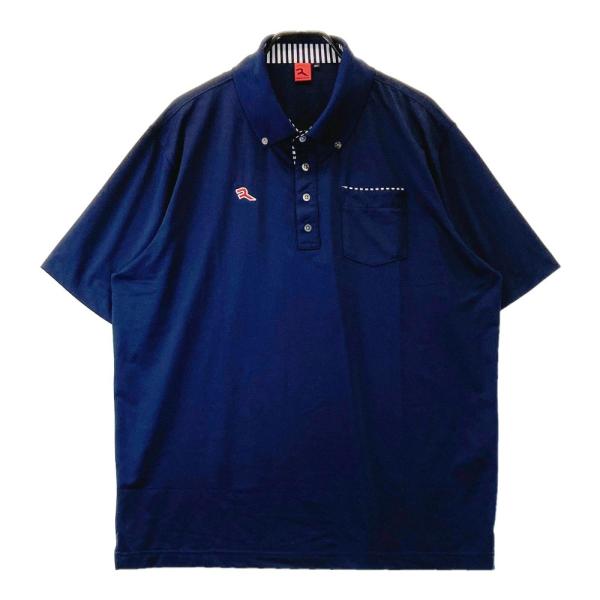 サイズ：3XL RODDIO ロッディオ  半袖ポロシャツ ボタンダウン  ネイビー系 [240101441973] ゴルフウェア メンズ ストスト RODDIO ロッディオ 半袖ポロシャツ ボタンダウン ネイビー系 3XL