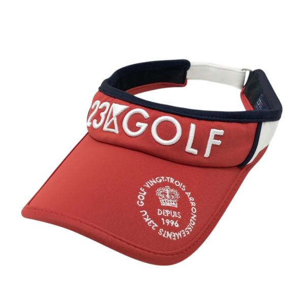 23区GOLF ニジュウサンクゴルフ サンバイザー レッド系 F ゴルフウェア