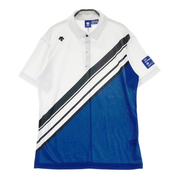 サイズ：O DESCENTE GOLF デサントゴルフ  半袖ポロシャツ  ホワイト系 [240101443809] ゴルフウェア メンズ ストスト DESCENTE GOLF デサントゴルフ 半袖ポロシャツ ホワイト系 O