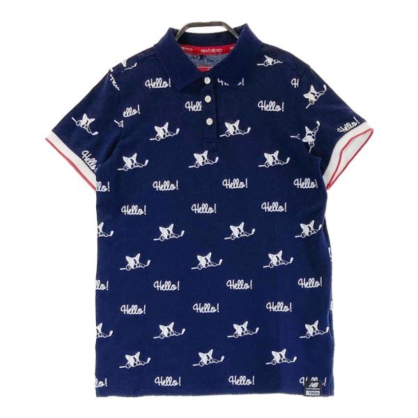 ニューバランスゴルフ ボストンテリア 総柄ポロシャツ 2 ネイビー NEW BALANCE GOLF ニューバランス 半袖ポロシャツ ボストンテリア 総柄