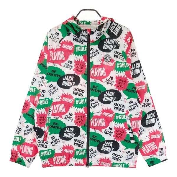 美品】JACK BUNNY ジャックバニー ジップパーカー 総柄 ホワイト系 6