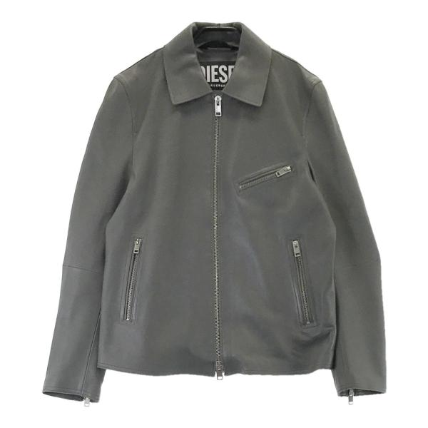 DIESEL ディーゼル L-KORN レザージャケット グレー系 S メンズ