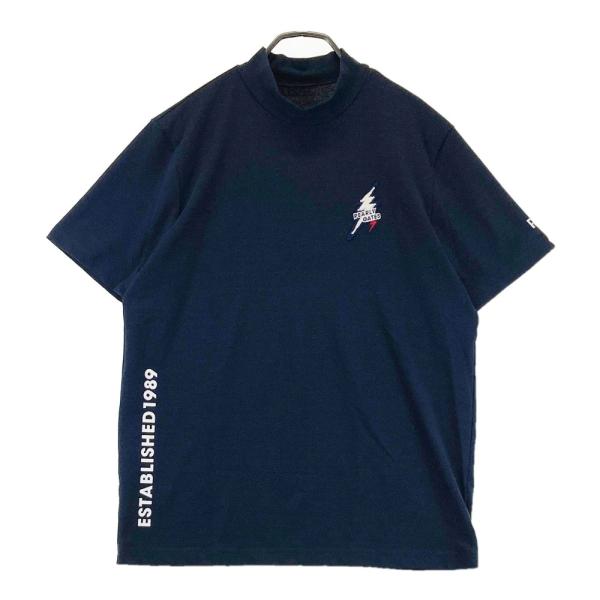 サイズ：5 PEARLY GATES パーリーゲイツ  ハイネック 半袖Tシャツ ニコちゃん ネイビー系 [240101497918] ゴルフウェア メンズ ストスト PEARLY GATES パーリーゲイツ ハイネック 半袖Tシャツ ニコ
