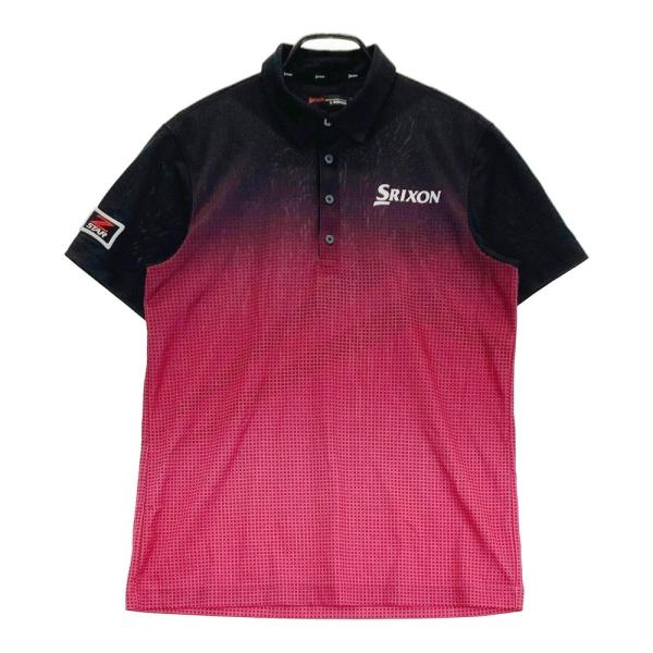 SRIXON スリクソン by DESCENTE 半袖ポロシャツ 総柄 レッド系 L