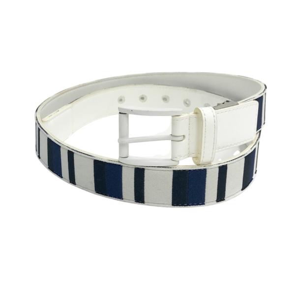 【未使用品】PEARLY GATES GOLF ベルト ホワイト 総文字柄 PEARLY GATES パーリーゲイツ ベルト ストライプ柄 ホワイト系 ゴルフ