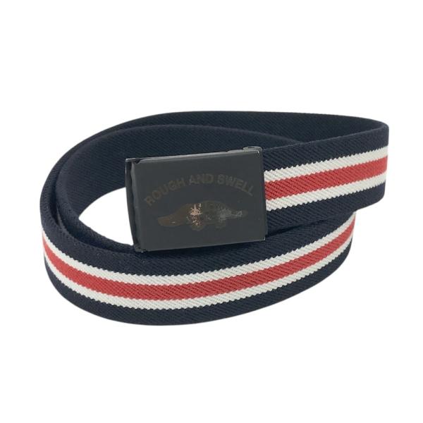 ラフ＆スウェル　ゴルフ　ガチャベルト　ネイビー　新品未使用　ユニセックス ROUGH&SWELL ラフアンドスウェル ガチャベルト ボーダー柄 ネイビー系