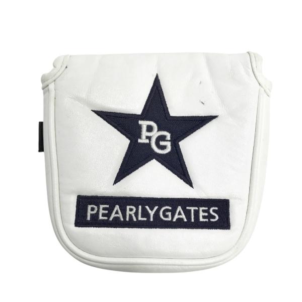 PEARLY GATES パーリーゲイツ  ヘッドカバー マレット型  ホワイト系 PT [240101451434] ゴルフウェア ストスト PEARLY GATES パーリーゲイツ ヘッドカバー マレット型 ホワイト