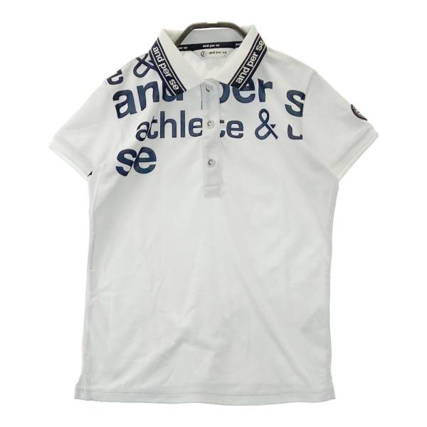 サイズ：LL AND PER SE アンパスィ  半袖ポロシャツ  ホワイト系 [240101434265] ゴルフウェア レディース ストスト AND PER SE アンパスィ 半袖ポロシャツ ホワイト系 S ゴルフ