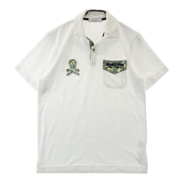 サイズ：M MARK&LONA マークアンドロナ 半袖ポロシャツ パイル地 総柄