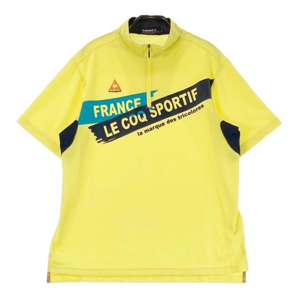 LE COQ GOLF ルコックゴルフ ハーフジップ 半袖Tシャツ イエロー