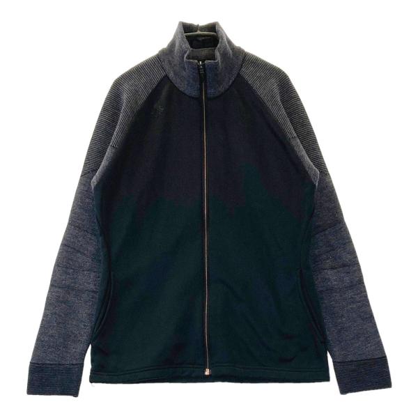 サイズ：M DESCENTE GOLF デサントゴルフ  中綿切替 ニットジャケット 総柄 ブラック系 [240101478433] ゴルフウェア メンズ ストスト サイズ：M DESCENTE GOLF デサントゴルフ 中綿切替 ニット