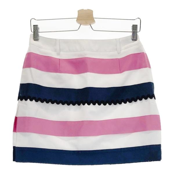 ARCHIVIO アルチビオ ; スカート ボーダー柄 ホワイト系 38 ゴルフ