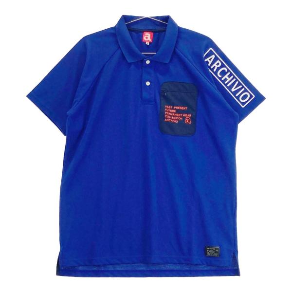 ［新品］ARCHIVIO 半袖ポロシャツ ロゴ ゴルフウェア メンズ ARCHIVIO アルチビオ 半袖ポロシャツ ブルー系 50 ゴルフウェア