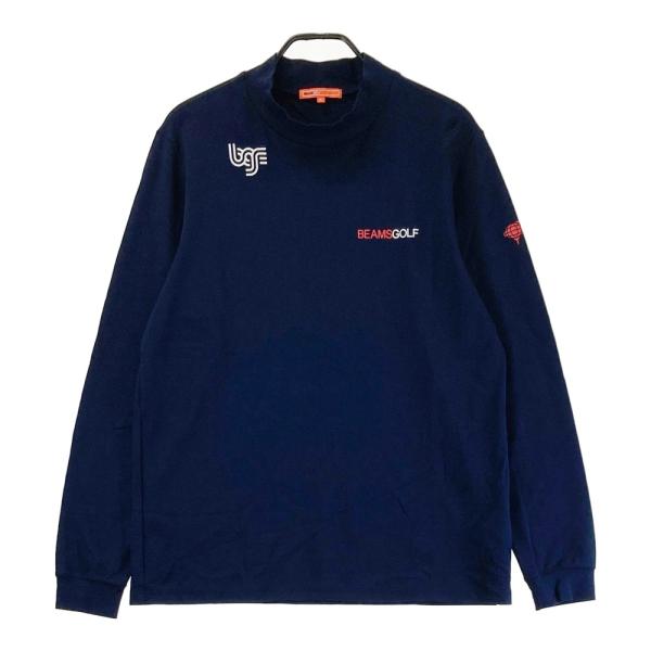 サイズ：XL BEAMS GOLF ビームスゴルフ 2024年モデル モックネック 長袖Tシャツ  ネイビー系 [240101458040] ゴルフウェア メンズ ストスト BEAMS GOLF ビームスゴルフ 2024年モデル モックネック 長袖T