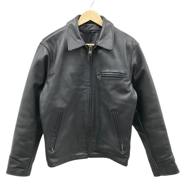 SCHOTT ショット 襟付き レザー ライダースジャケット ブラック