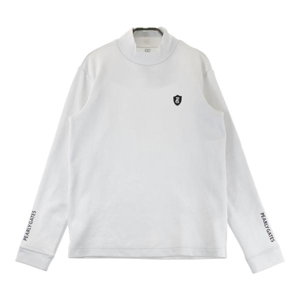 サイズ：5 PEARLY GATES パーリーゲイツ  ハイネック 長袖 Tシャツ  ホワイト系 [240101458664] ゴルフウェア メンズ ストスト PEARLY GATES パーリーゲイツ 長袖ハイネックTシャツ ホワイト系