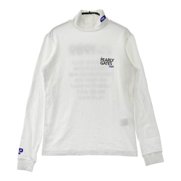 サイズ：1 PEARLY GATES パーリーゲイツ 2024年モデル ハイネック 長袖Tシャツ  ホワイト系 [240101369093] ゴルフウェア レディース ストスト PEARLY GATES パーリーゲイツ 2024年モデル ハイネック 長袖T