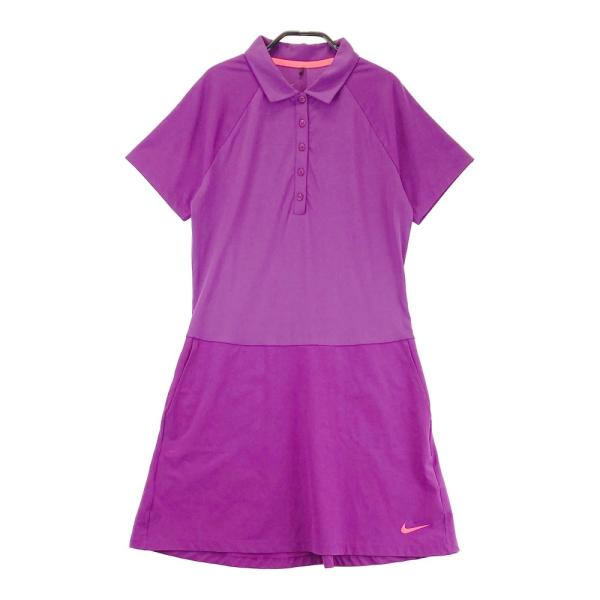 NIKE GOLF ナイキゴルフ 半袖ポロワンピース パープル系 M