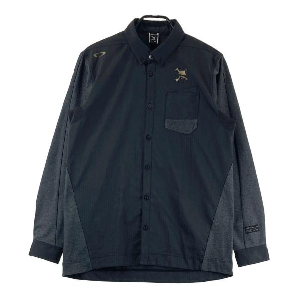 OAKLEY オークリー 長袖シャツ ボタンダウン ブラック系 XL ゴルフ