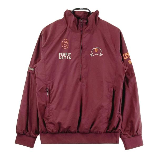 美品】パーリーゲイツ 2WAYスニード ワインレッド×オレンジ 蓄熱 袖