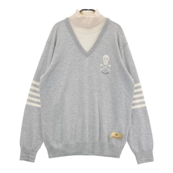 サイズ：50 MARK&LONA マークアンドロナ  カシミヤ タートルネック ニットセーター  グレー系 [240101463059] ゴルフウェア メンズ ストスト MARK&LONA マークアンドロナ カシミヤ タートルネック ニット