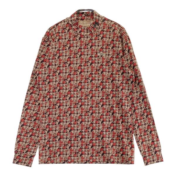 サイズ：4 MASTER BUNNY EDITION マスターバニーエディション 758-2266907 長袖ハイネックTシャツ 千鳥 ベージュ系 [240101463703] ゴルフウェア メンズ ストスト MASTER BUNNY EDITION（マスターバニーエディション） 【新品】MASTER