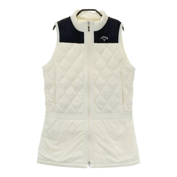 キャロウェイ ダウン切り替え ジップワンピース コート ホワイト M キャロウェイ ダウン切り替え ジップワンピース コート ホワイト M