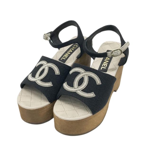 CHANEL ブラック サンダル 38C マルチカラー CHANEL シャネル G45555 サンダル ブラック系 38 レディース
