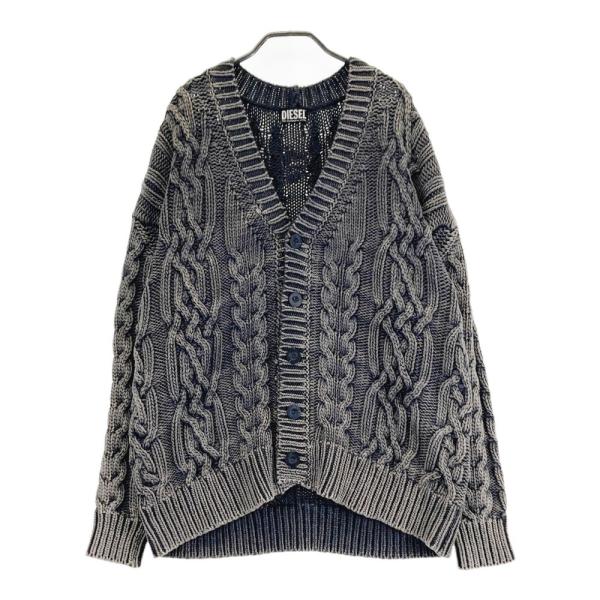 diesel コットン　カーディガン DIESEL ディーゼル ニットカーディガン 長袖 グレー 灰色 綿