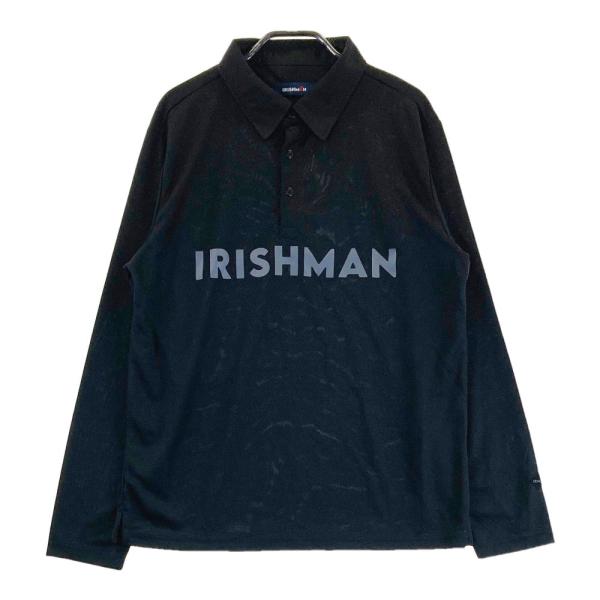 【新品未使用】IRISHMAN ブラックポロシャツ　長袖　Mサイズ 新品未使用】IRISHMAN ブラックポロシャツ 長袖 Mサイズ 新品未使用