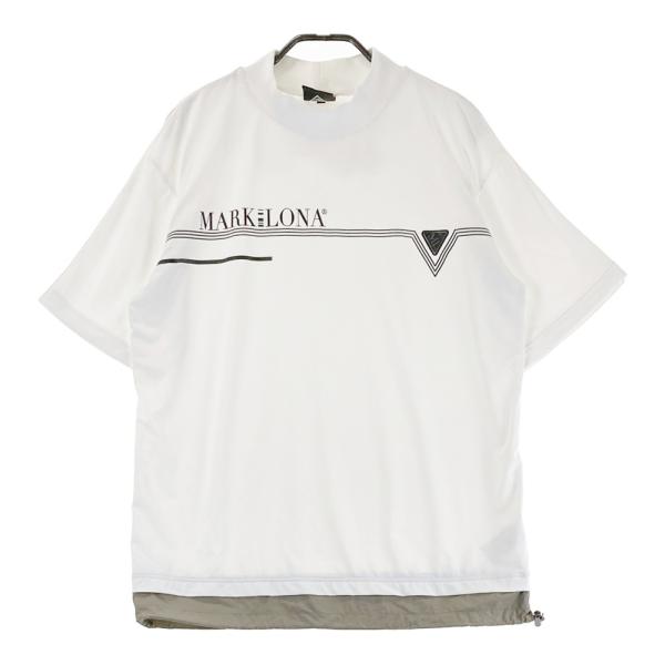 サイズ：50 MARK&LONA マークアンドロナ 2024年 ハイネック 半袖Tシャツ  ホワイト系 [240101427935] ゴルフウェア メンズ ストスト MARK&LONA（マークアンドロナ） 2024年 半袖ハイネックTシャツ