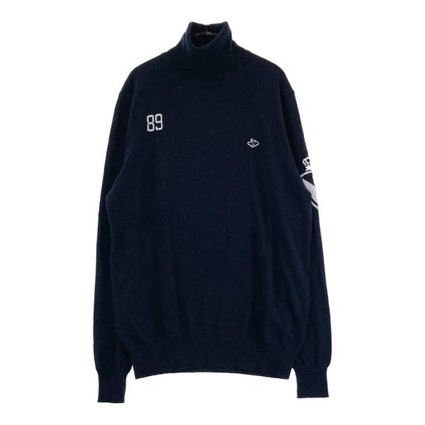 サイズ：2 PEARLY GATES パーリーゲイツ  タートルネック ニットセーター  ネイビー系 [240101467290] ゴルフウェア レディース ストスト PEARLY GATES パーリーゲイツ タートルネック ニットセーター
