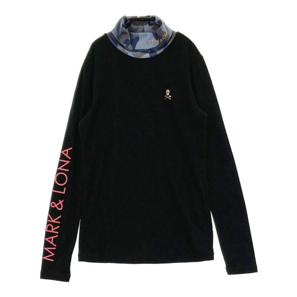 サイズ：36 MARK&LONA マークアンドロナ  タートルネック 長袖Tシャツ  ブラック系 [240101471224] ゴルフウェア レディース ストスト MARK&LONA マークアンドロナ タートルネック 長袖Tシャツ