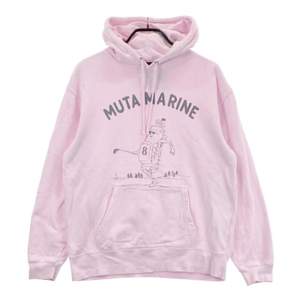 サイズ：6 MUTA MARINE ムータマリン  スウェットパーカー ロゴ  ピンク系 [240101471655] ゴルフウェア メンズ ストスト MUTA MARINE ムータマリン スウェットパーカー ロゴ ピンク系 6