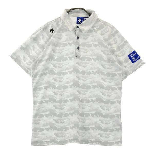DESCENTE GOLF 半袖ポロシャツ L 黒/グレー【未使用】 DESCENTE GOLF デサント メンズ 半袖 機能 ポロシャツ SUNSCREEN