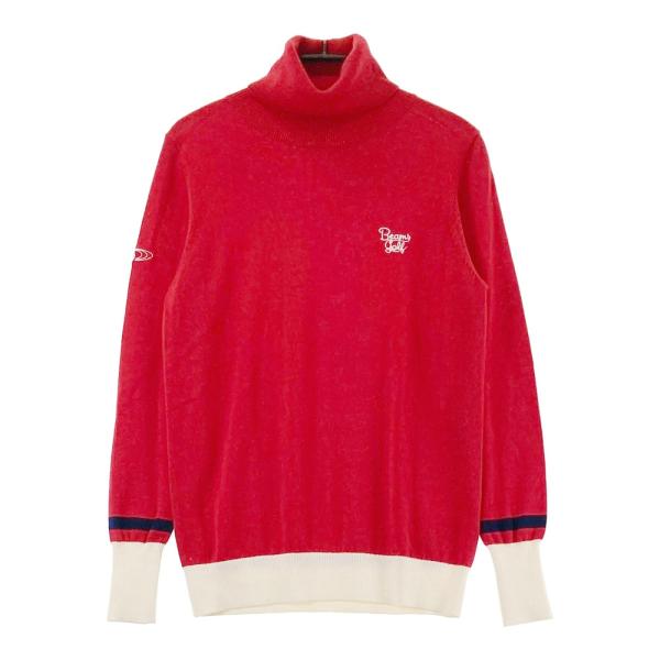 サイズ：M BEAMS GOLF ビームスゴルフ  タートルネック ニットセーター ウール混  レッド系 [240101472541] ゴルフウェア レディース ストスト BEAMS GOLF ビームスゴルフ タートルネック ニットセーター