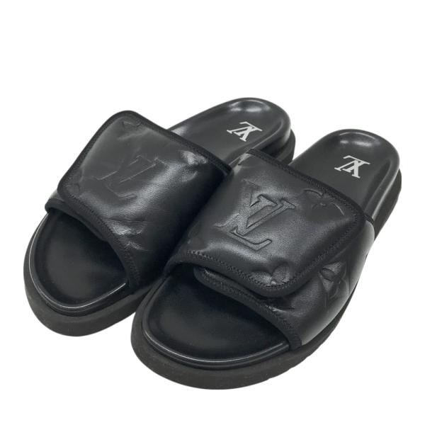 ルイヴィトン　ファー付きフラットサンダル 黒 LOUIS VUITTON（ルイ・ヴィトン） ルイ ヴィトン FD0242 マイアミ