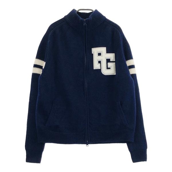 サイズ：5 PEARLY GATES パーリーゲイツ  ニット ジップジャケット ワッペン  ネイビー系 [240101474123] ゴルフウェア メンズ ストスト PEARLY GATES パーリーゲイツ ニット ジップジャケット ワッペン